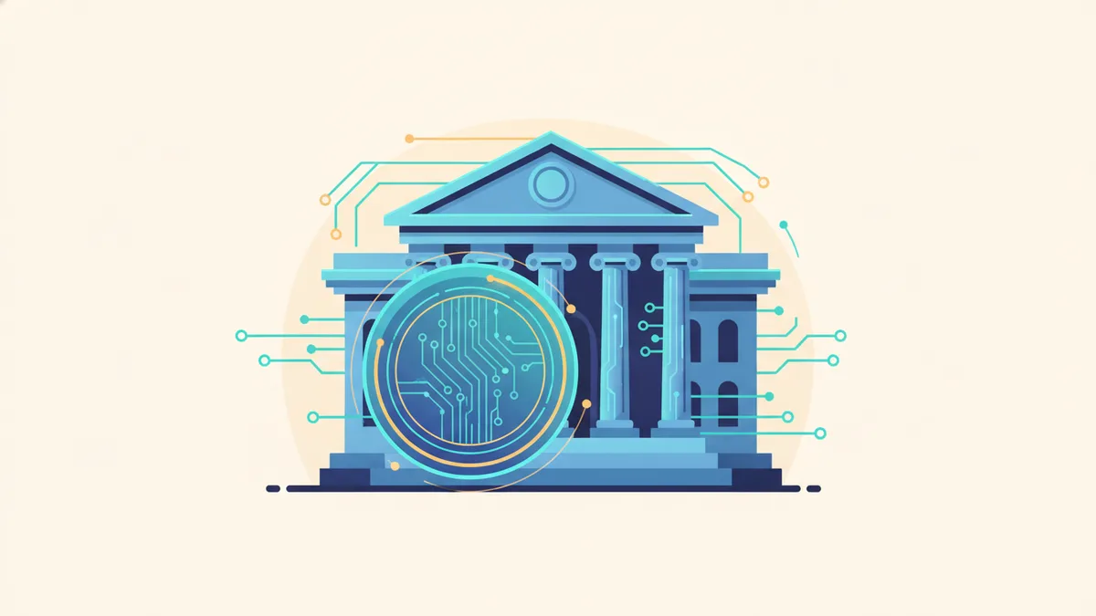 Símbolo de euro digital sobre un fondo de circuitos representando una moneda digital de banco central