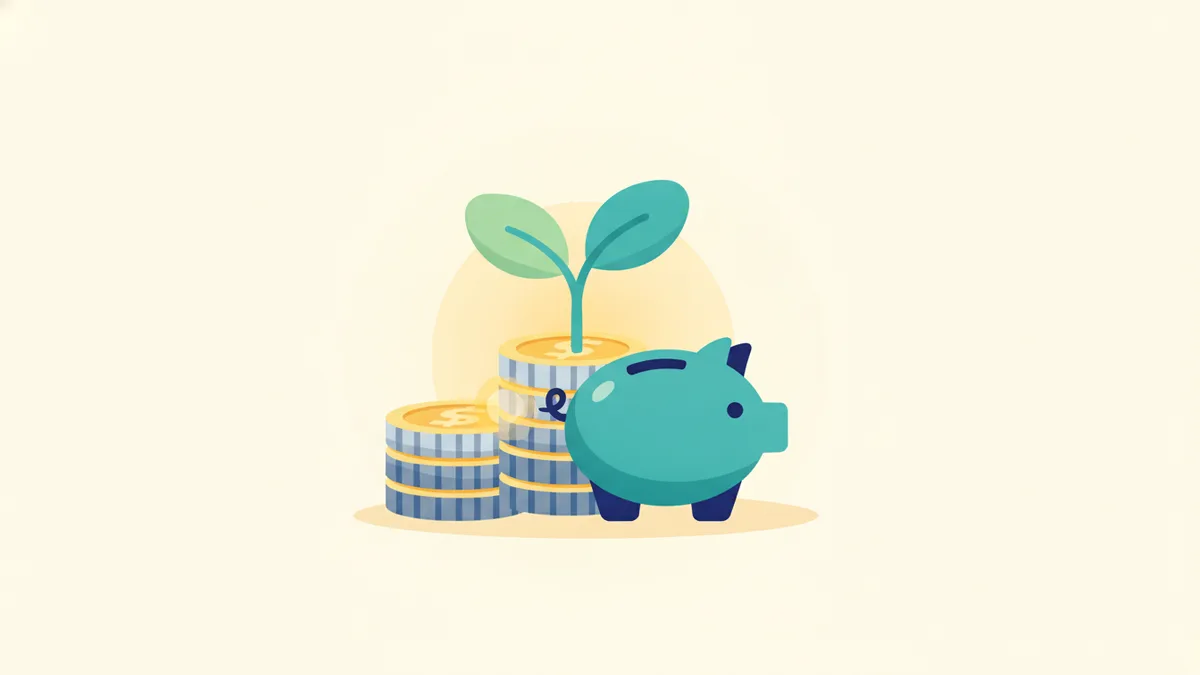 Pequeñas monedas que crecen hacia una planta, símbolo de empezar a invertir con poco