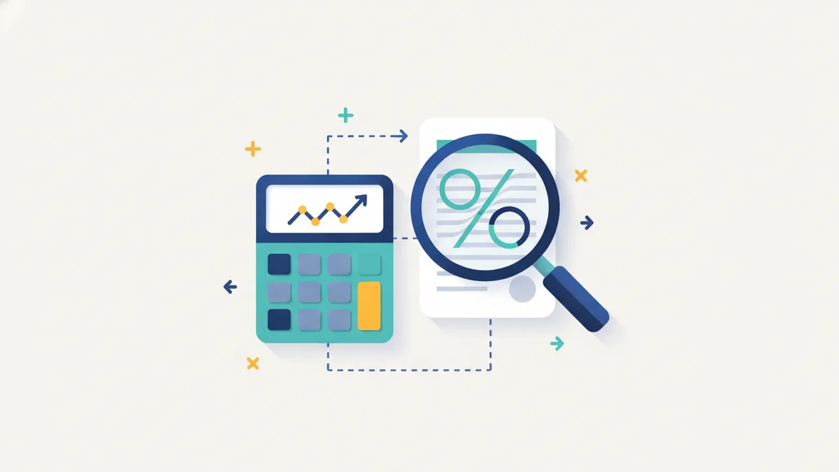 Calculadora y documento financiero ilustrando el cálculo de la TAE
